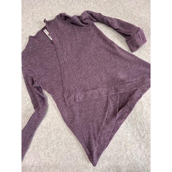 Gilligan & O’Malley Heathered Purple Cascading Open Front Cardigan Sweater XS/S - Picture 8 of 11